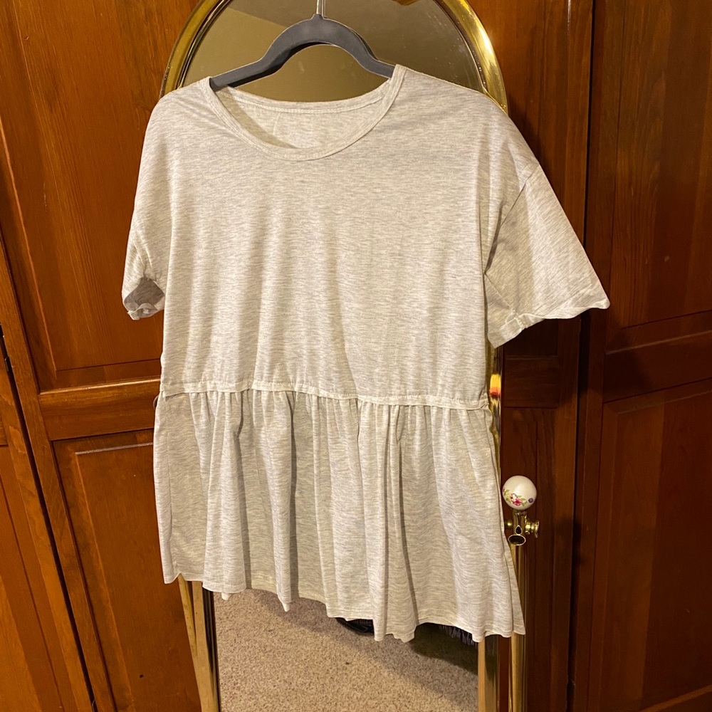 Babydoll light gray heather Tee